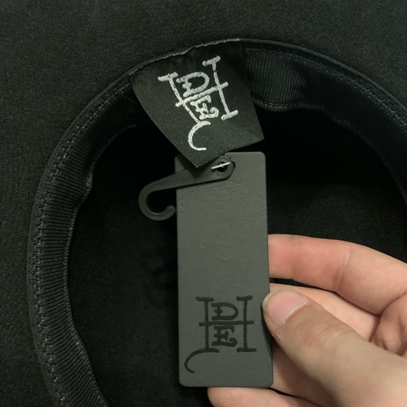 Ed Hardy Fedora Top Hat Black Love Kills Slowly Skull Tattoo Rose Dragon Cowboy - Picture 6 of 8